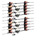 Hikeen Fishing Rod Holders, Fishing Pole Holders for Garage, Wall or Ceiling Mounted Fishing Rod Rack Holds Up to 10 Rods(2 Pack)