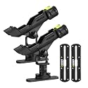 Hikeen Kayak Fishing Rod Holder, Fishing Boat Rod Holder for Track Mount / Deck Mount, Fishing Rod Holders for Boat, 360 Degree Adjustable Fishing Pole Holders with Track