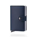 HIKER Men's Genuine Leather Wallet | RFID Blocking Aluminum Automatic Pop Up Credit Card Holder Metal Case (Blue)
