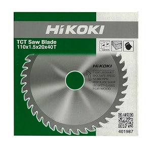 hikoki 401987z-434 110mm tct saw blade for wood pack of 1 pc 110 x 15 x 20 mm