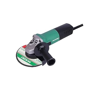 hikoki corded angle grinder  600w powerful motor  0-v restart protection  17 kg  12000 rpm  100mm wheel dia  197mm grip  slide switch  side handle  wrench included  g10ss2