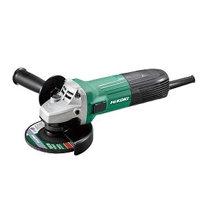 hikoki corded angle grinder  600w powerful motor  0-v restart protection  17 kg  12000 rpm  100mm wheel dia  197mm grip  slide switch  side handle  wrench included  g10ss2