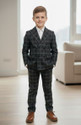 HIKUJ Suit Coat Pant Shirt Checkered Boys