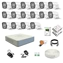 HIKVISION 16 Channel DVR with 5MP ColorVu 16 Bullet Cameras (24/7 Colorful Imaging) + 4TB HDD + Cable Roll (1+3) 8 CH Power Supply 2 Nos + BNC &amp; DC Full Combo Kit