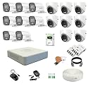 HIKVISION 16 Channel DVR with 5MP ColorVu 8 Dome &amp; 8 Bullet Cameras (24/7 Colorful Imaging) + 4TB HDD + Cable Roll (1+3) 8 CH Power Supply 2 Nos + BNC &amp; DC Full Combo Kit