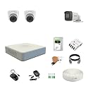 HIKVISION 4 Channel DVR with 5MP 2 Dome & 1 Bullet Cameras with Audio Recording (Day/Night Vision) + 1TB HDD + Copper Cable Roll (1+3) 4 CH Power Supply + BNC & DC Full Combo Kit