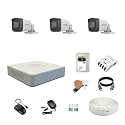 HIKVISION 4 Channel DVR with 5MP 3 Bullet Cameras with Audio Recording (Day/Night Vision) + 1TB HDD + Copper Cable Roll (1+3) 4 CH Power Supply + BNC &amp; DC Full Combo Kit