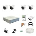 HIKVISION 4 Channel DVR with 5MP ColorVu 4 Dome Cameras (24/7 Colorful Imaging) + 1TB HDD + Cable Roll (1+3) 4 CH Power Supply + BNC &amp; DC Full Combo Kit