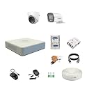 HIKVISION 4 Channel DVR with 5MP ColorVu 1 Dome & 1 Bullet Cameras (24/7 Colorful Imaging) + 500GB HDD + Cable Roll (1+3) 4 CH Power Supply + BNC & DC Full Combo Kit