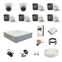 HIKVISION 8 Channel DVR with 5MP 2 Dome &amp; 6 Bullet Cameras with Audio Recording (Day/Night Vision) + 2TB HDD + Copper Cable Roll (1+3) 8 CH Power Supply + BNC &amp; DC Full Combo Kit