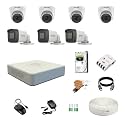 HIKVISION 8 Channel DVR with 5MP 4 Dome &amp; 3 Bullet Cameras with Audio Recording (Day/Night Vision) + 2TB HDD + Copper Cable Roll (1+3) 8 CH Power Supply + BNC &amp; DC Full Combo Kit