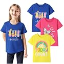 HILEELANG Girl T-Shirts Short Sleeve Graphic Tees