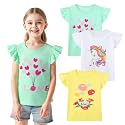 HILEELANG Girl T-Shirts Short Sleeve Graphic Tees