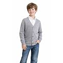 HILEELANG Kids Boy Girl School Uniform Cardigan Sweaters V-Neck Basic Solid Button Knitted Cardigan