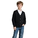 HILEELANG Kids Boy Girl School Uniform Cardigan Sweaters V-Neck Basic Solid Button Knitted Cardigan