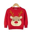 HILEELANG Toddler Boy Girl Christmas Sweater Pullover Reindeer Elk Snowman Sweatshirts Tops