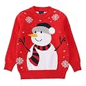 HILEELANG Toddler Boy Girl Christmas Sweater Pullover Reindeer Elk Snowman Sweatshirts Tops
