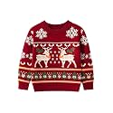 HILEELANG Toddler Boy Girl Christmas Sweater Pullover Reindeer Elk Snowman Sweatshirts Tops
