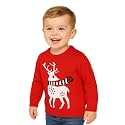 HILEELANG Toddler Boy Girl Christmas Sweater Pullover Reindeer Elk Snowman Sweatshirts Tops