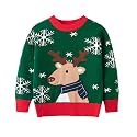 HILEELANG Toddler Boy Girl Christmas Sweater Pullover Reindeer Elk Snowman Sweatshirts Tops
