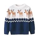 HILEELANG Toddler Boy Girl Christmas Sweater Pullover Reindeer Elk Snowman Sweatshirts Tops