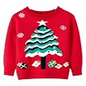 HILEELANG Toddler Boy Girl Christmas Sweater Pullover Reindeer Elk Snowman Sweatshirts Tops