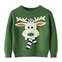HILEELANG Toddler Boy Girl Christmas Sweater Pullover Reindeer Elk Snowman Sweatshirts Tops