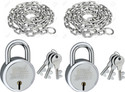 Hilife 4 Feet 7 MM Metal Chain & 65 MM Padlock (Silver) Chain Lock