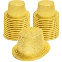 Hillban 24 Pcs Glitter Top Hat Bulk Shiny