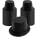 Hillban 24 Pcs Glitter Top Hat Bulk Shiny