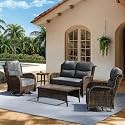 HILLGA Luxury Outdoor Patio Furniture Set with 6-Inch Thick Cushions