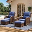 HILLGA Luxury Outdoor Patio Furniture Set with 6-Inch Thick Cushions