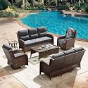 HILLGA Luxury Outdoor Patio Furniture Set with 6-Inch Thick Cushions