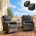 HILLGA Luxury Outdoor Patio Furniture Set with Covers, 6-Inch Cushions