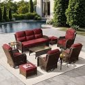HILLGA Luxury Outdoor Patio Furniture Set with 6-Inch Thick Cushions