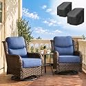 HILLGA Luxury Outdoor Patio Furniture Set with Covers, 6-Inch Cushions