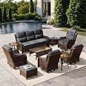 HILLGA Luxury Outdoor Patio Furniture Set with 6-Inch Thick Cushions