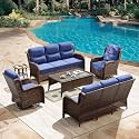 HILLGA Luxury Outdoor Patio Furniture Set with 6-Inch Thick Cushions