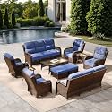 HILLGA Luxury Outdoor Patio Furniture Set with 6-Inch Thick Cushions