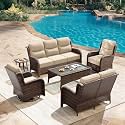 HILLGA Luxury Outdoor Patio Furniture Set with 6-Inch Thick Cushions
