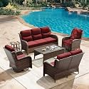 HILLGA Luxury Outdoor Patio Furniture Set with 6-Inch Thick Cushions