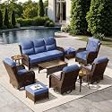 HILLGA Luxury Outdoor Patio Furniture Set with 6-Inch Thick Cushions