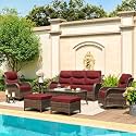 HILLGA Luxury Outdoor Patio Furniture Set with 6-Inch Thick Cushions