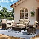 HILLGA Luxury Outdoor Patio Furniture Set with 6-Inch Thick Cushions