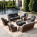 HILLGA Luxury Outdoor Patio Furniture Set with 6-Inch Thick Cushions