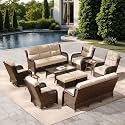 HILLGA Luxury Outdoor Patio Furniture Set with 6-Inch Thick Cushions