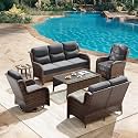 HILLGA Luxury Outdoor Patio Furniture Set with 6-Inch Thick Cushions