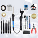 Hillgrove Electronic 13in1 Professional Mobile Soldering and Desoldering Equipment Tool Machine Glue Gun Combo Kit Set with Flux Paste and Wire 60 W Temperature Controlled