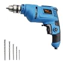 Hillgrove HGCM1088M3 All Purpose 500W Drill Machine with 5Pcs Masnory Drill Bits for Making Holes in Metal/Wood/Concrete with Reverse Rotaion and Variable Speed Pistol Grip Drill (10 mm Chuck Size)