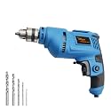 Hillgrove HGCM1089M3 All Purpose 500W Drill Machine with 5Pcs HSS Drill Bits for Making Holes in Metal/Wood/Concrete with Reverse Rotaion and Variable Speed Pistol Grip Drill (10 mm Chuck Size)
